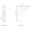 Ekena Millwork Damon Wrought Iron Bracket, (Triple center brace), Antiqued Brass 2"W x 10"D x 12"H BKTM02X10X12TDAABS - alternate 10